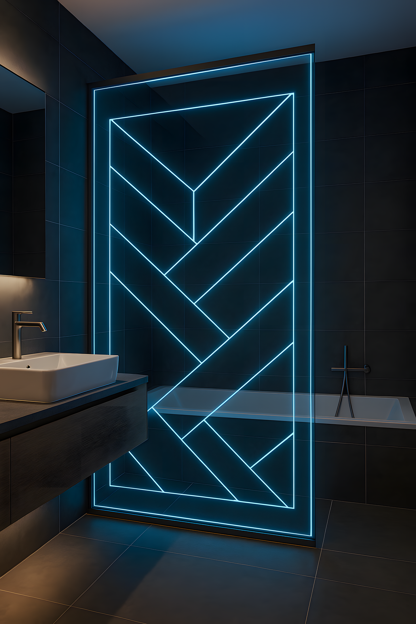 Illuminated Geometric Triangular Wall Art