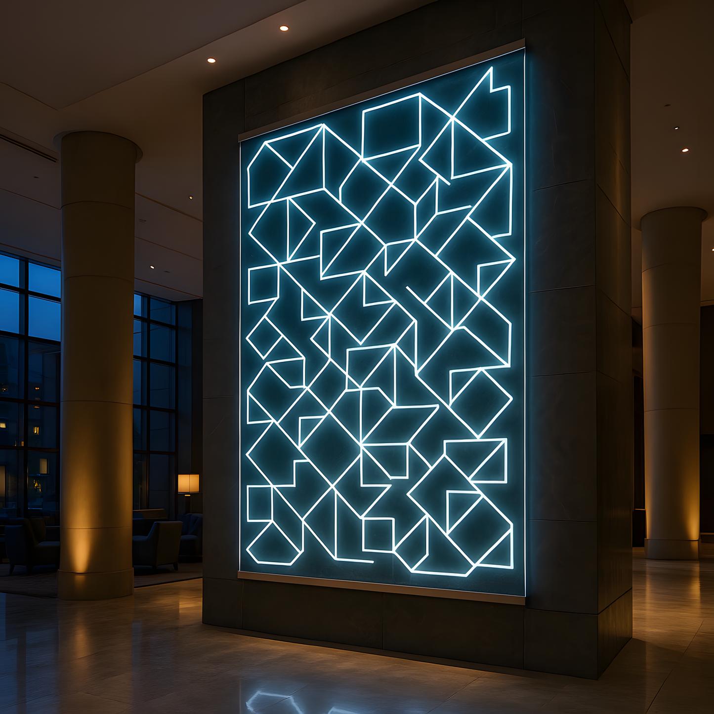 Illuminated Cubist Abstract LED Wall Art