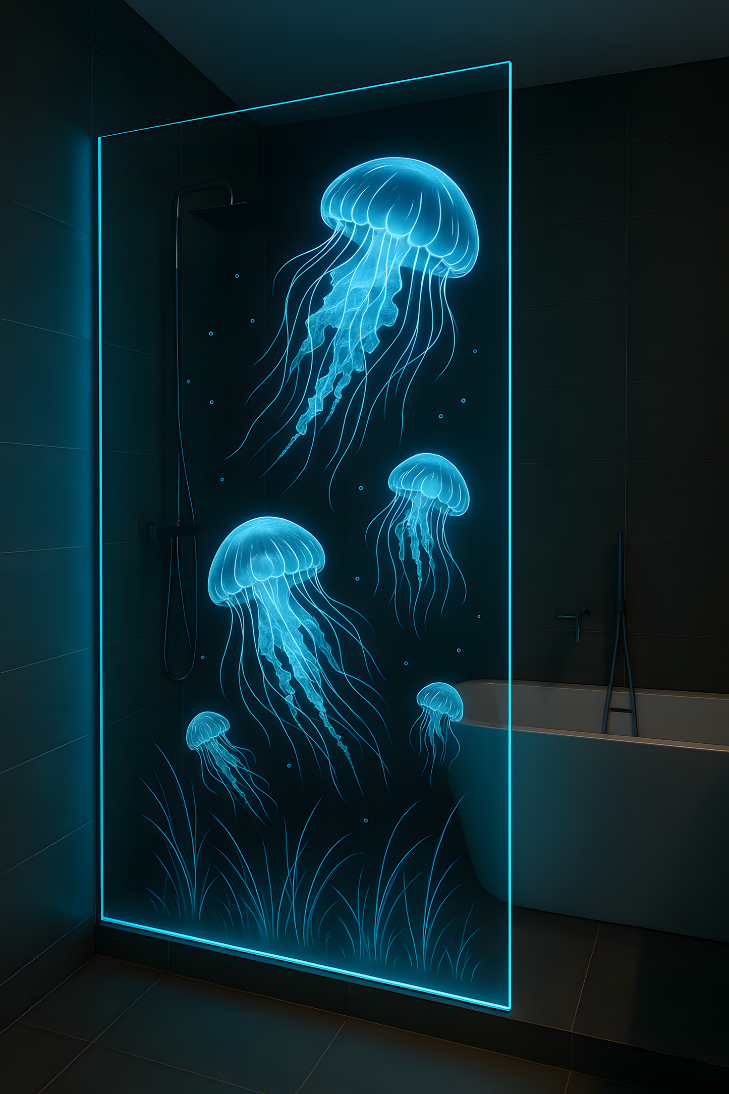 Illuminated Jellyfish LED Shower Panel