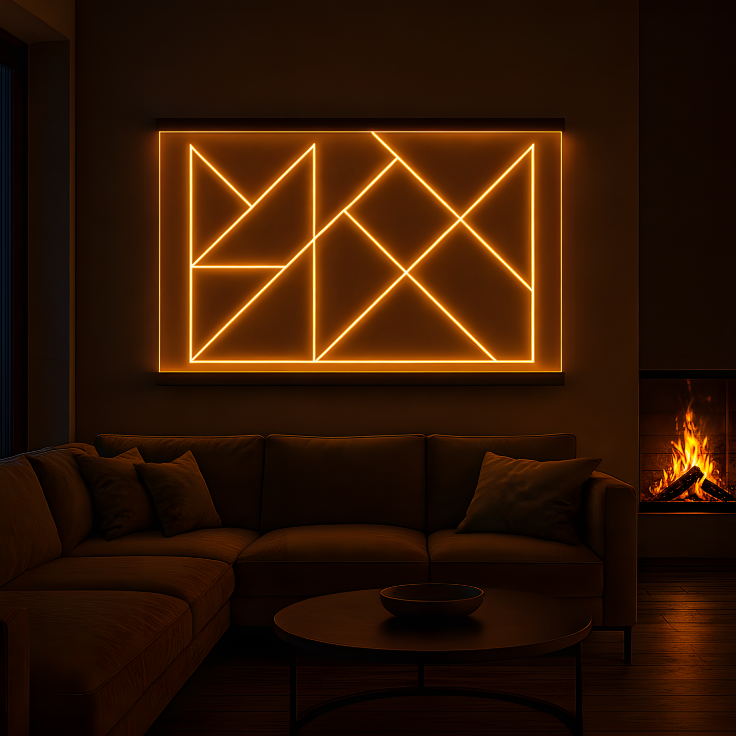 Illuminated Metatron's Cube LED Wall Art