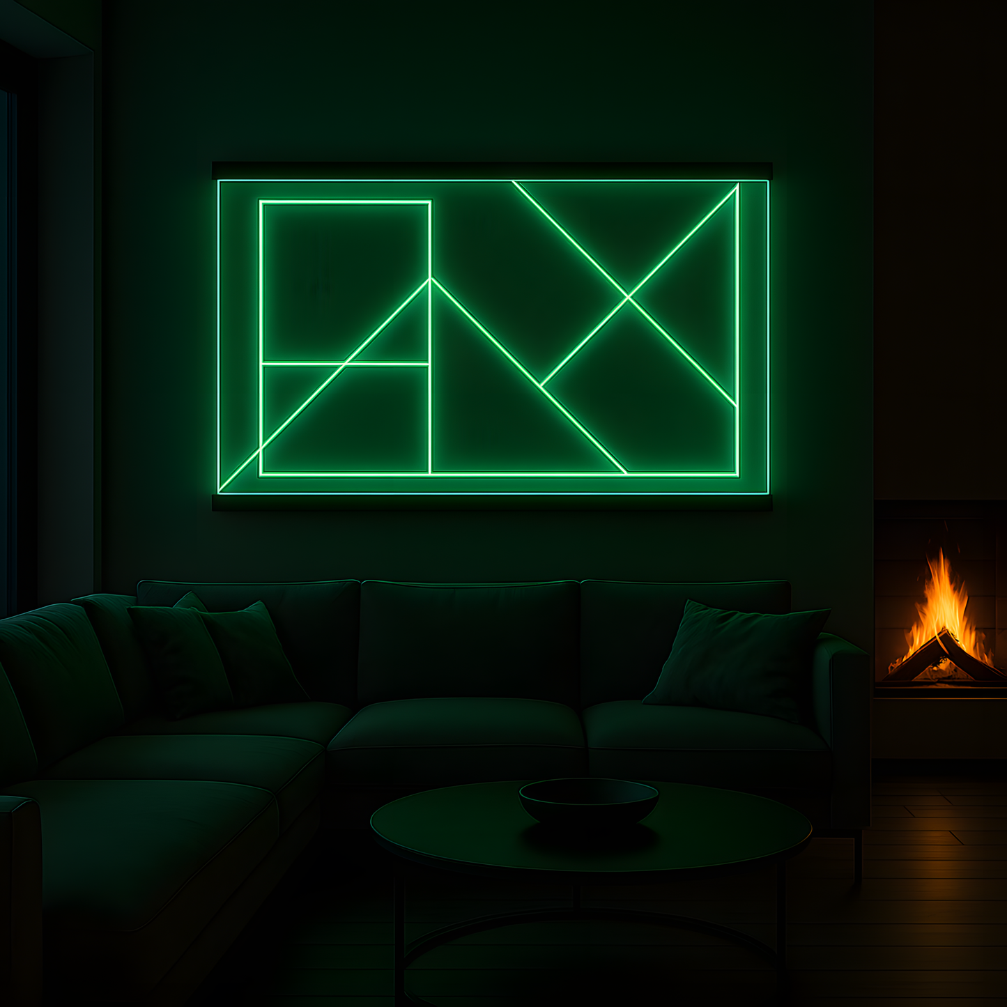 Illuminated Geometric Line Art LED Wall Panel