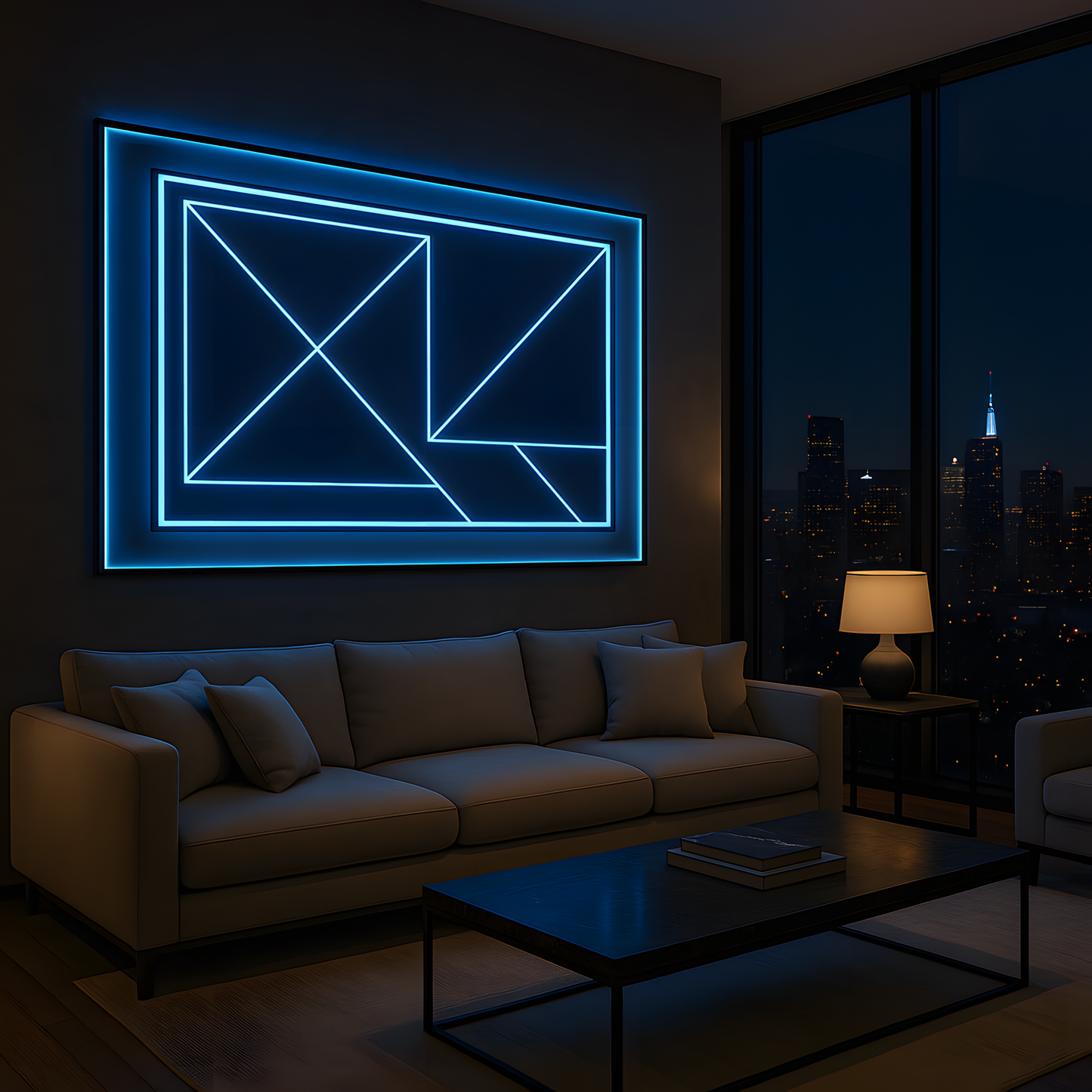 Illuminated Deconstructed Rectangle LED Wall Art