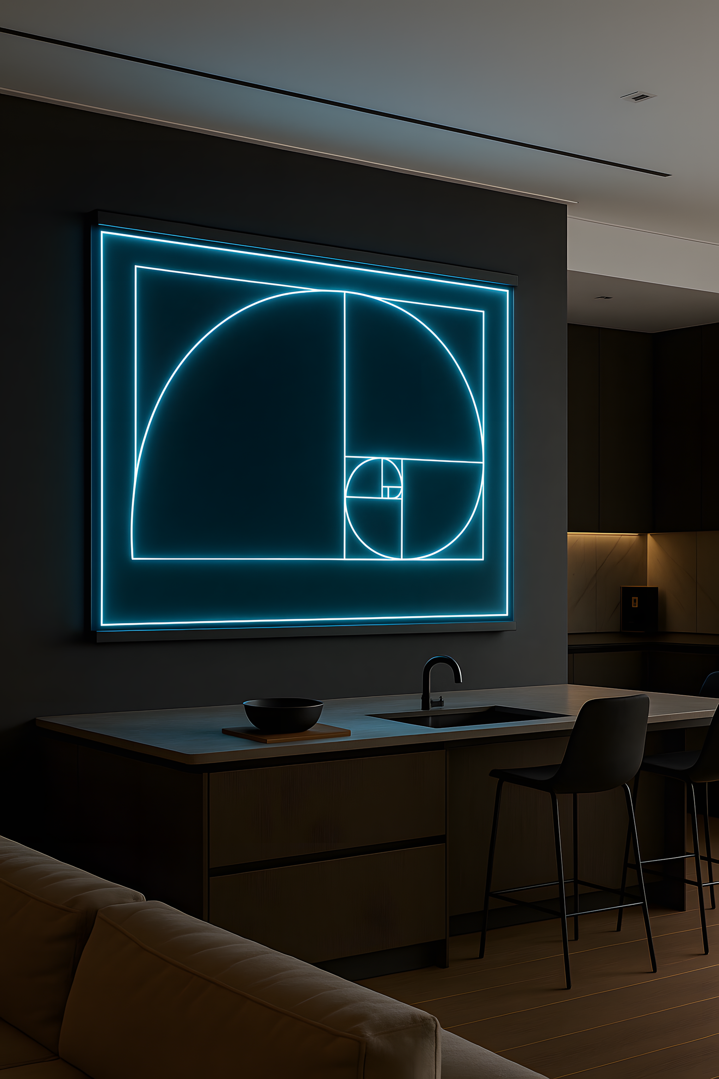 Illuminated Golden Ratio LED Wall Art