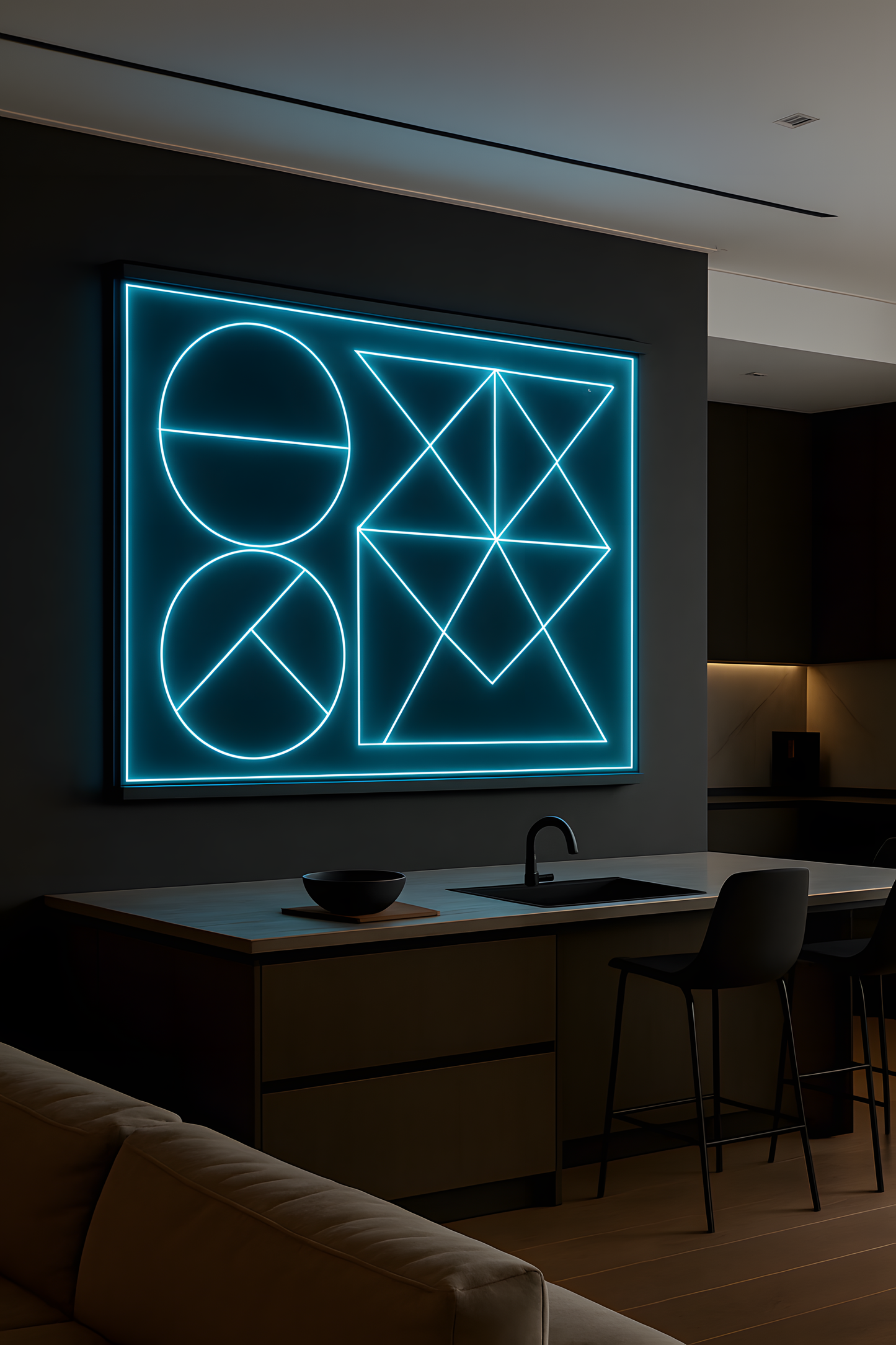 Geometric Shapes LED Wall Art