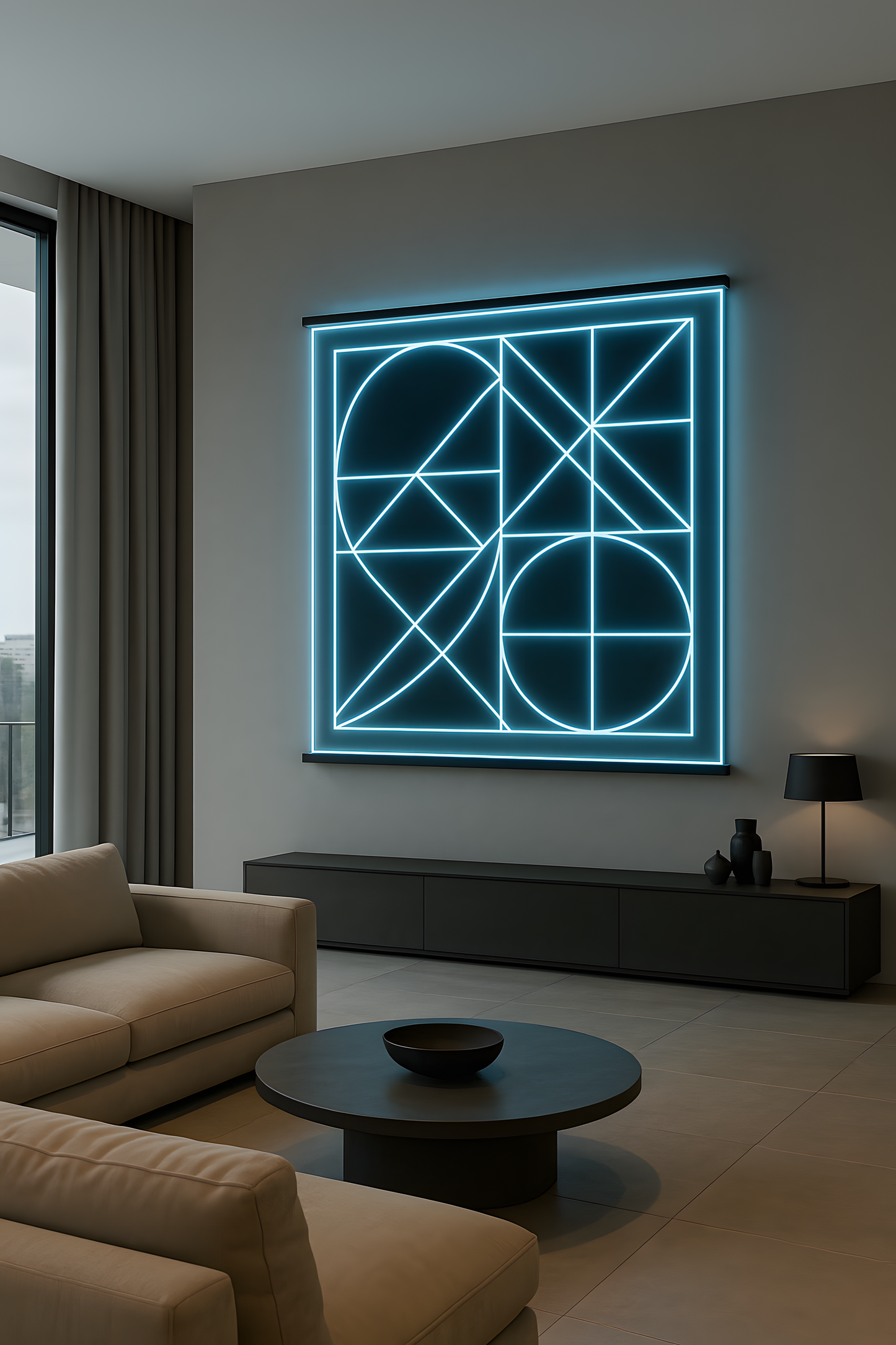 Illuminated Abstract Geometric Wall Art