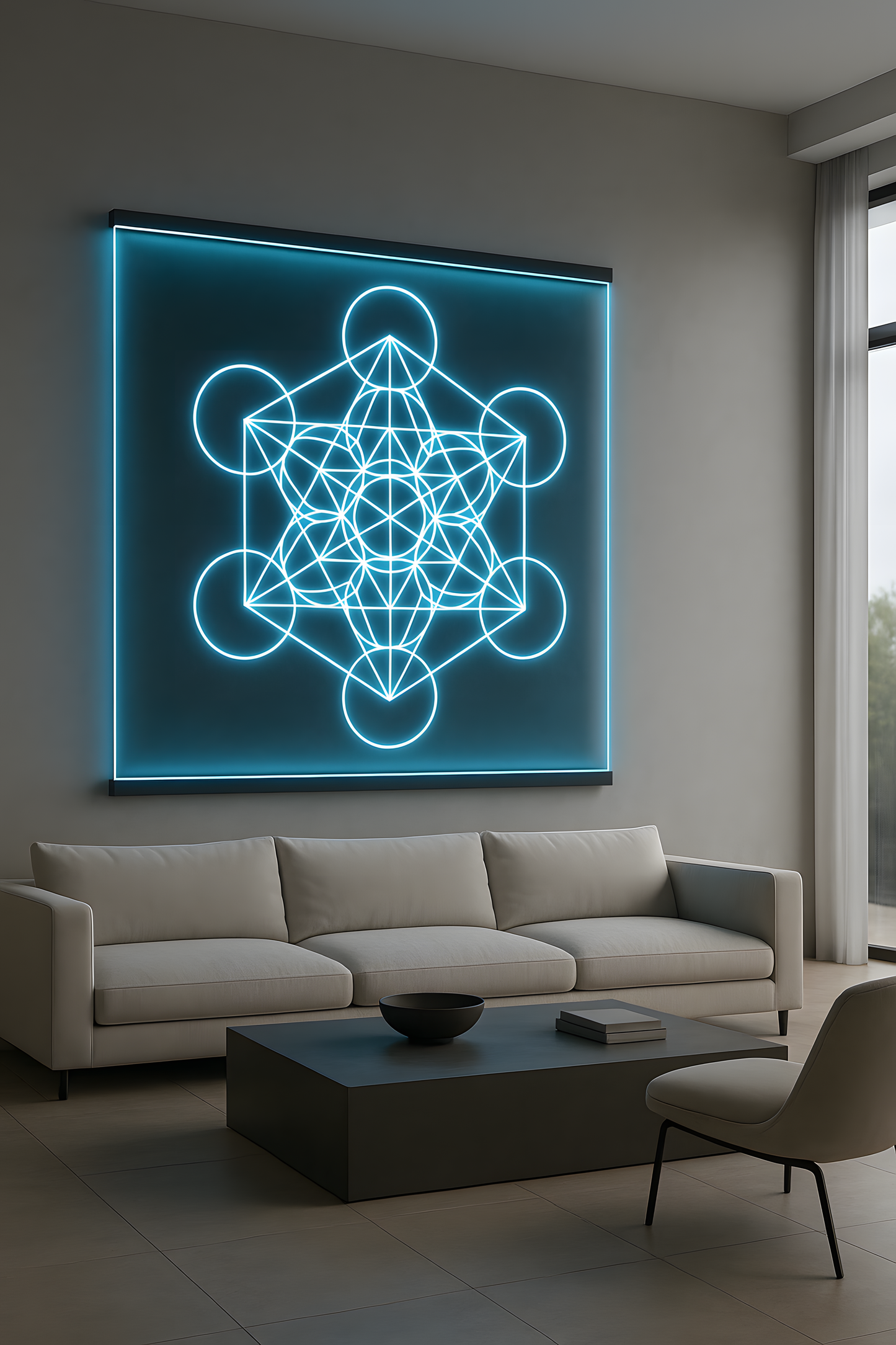 Illuminated Metatron's Cube LED Wall Art