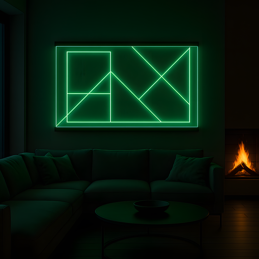 Illuminated Geometric Line Art LED Wall Panel